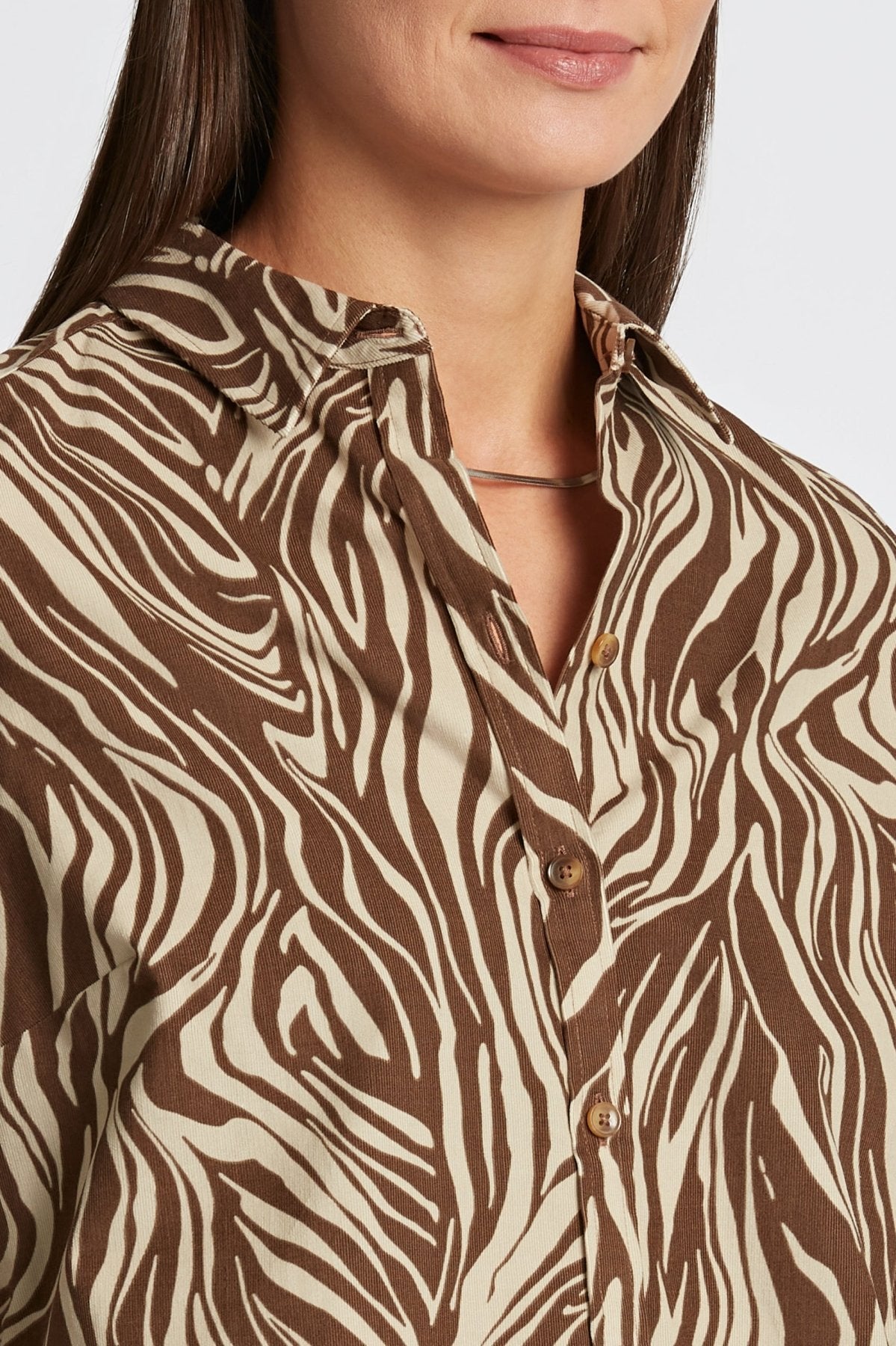 Haven Abstract Zebra Corduroy Long Sleeve Shirt for Men & Women - Stylish Casual Wear for Fall & Winter Fashion