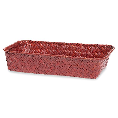 Lucky Clover Trading Small Utility Tray Basket - Red | Multipurpose Storage Organizer for Home, Office & Bathroom | Perfect for Keys, Jewelry & Makeup