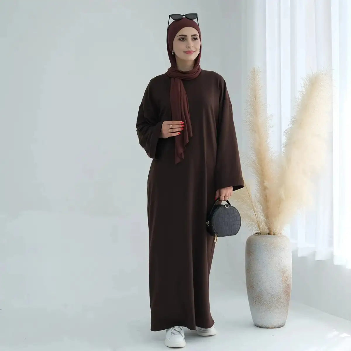 Elegant Solid Color Plain Abaya Dress for Women - Modest Muslim Prayer Dress - Perfect for Daily Wear, Prayer & Special Occasions
