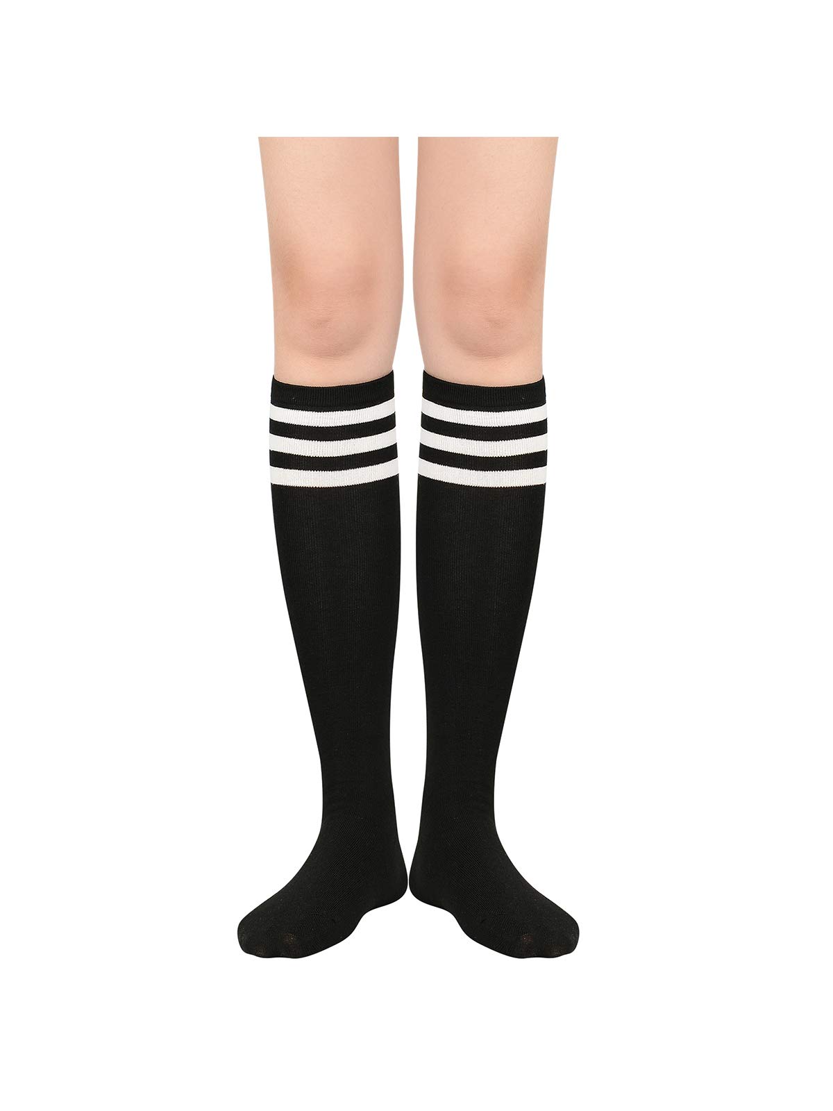 Century Star Women's Knee High Athletic Socks - Thin Stripes Compression Stockings for Running, Hiking & Outdoor Sports - Breathable & Comfortable Tube Socks for Workout & Daily Wear
