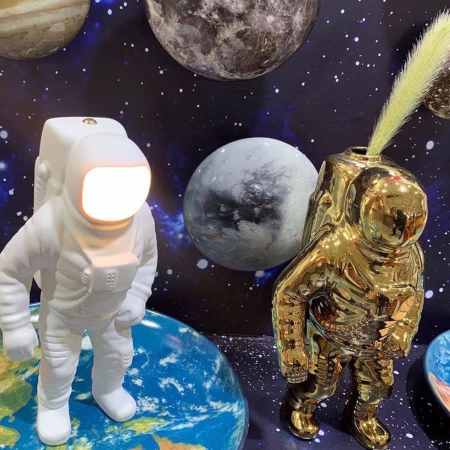 Rechargeable LED Table Lamp with Resin Cosmic Flashing Starman Design - 28.5cm Height | Perfect for Bedroom, Living Room & Office Decor