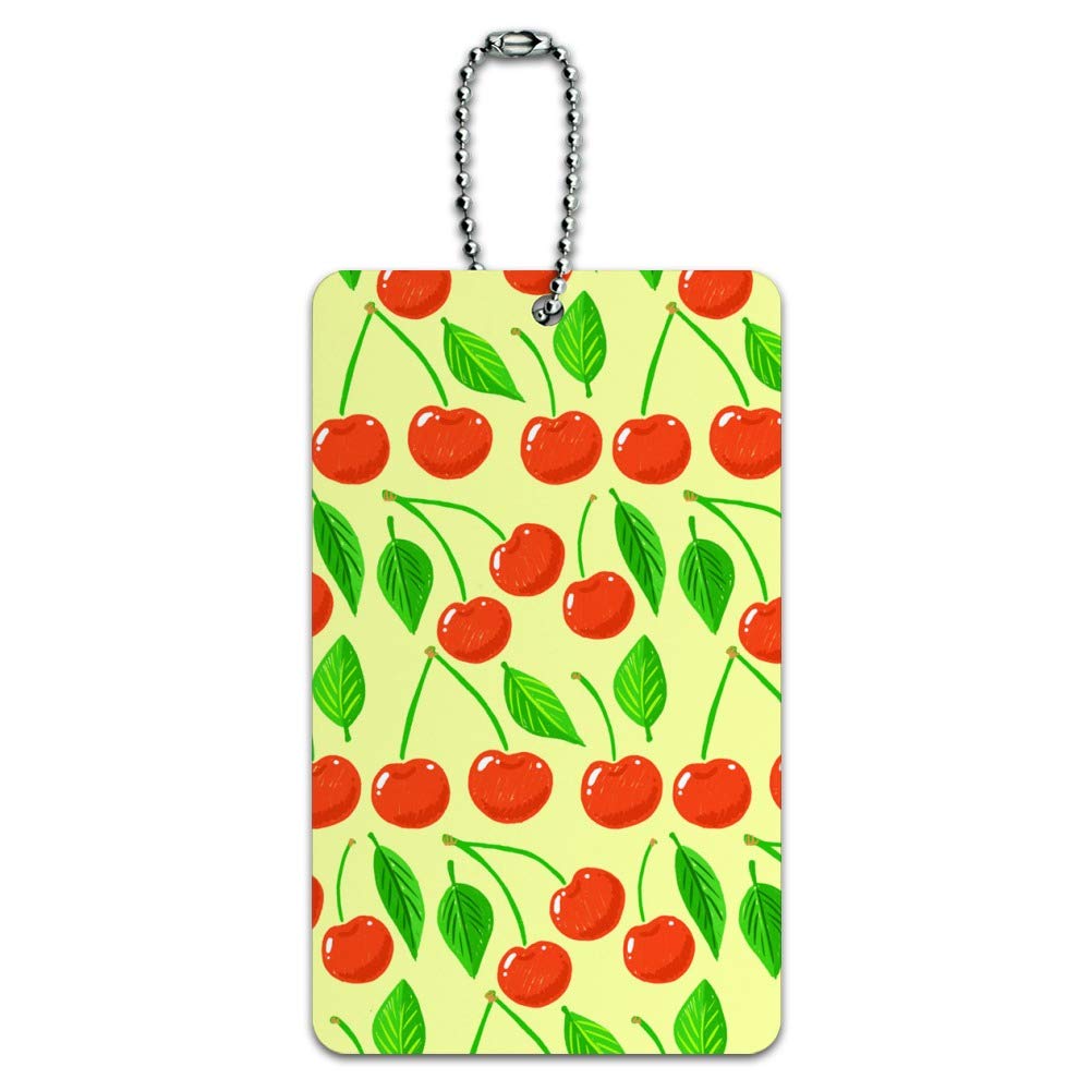 Stylish Cherry Print Luggage Tag - Durable Suitcase ID Card Holder for Travel, Carry-On Bags & Backpacks - Perfect for Airports, Vacations & Business Trips