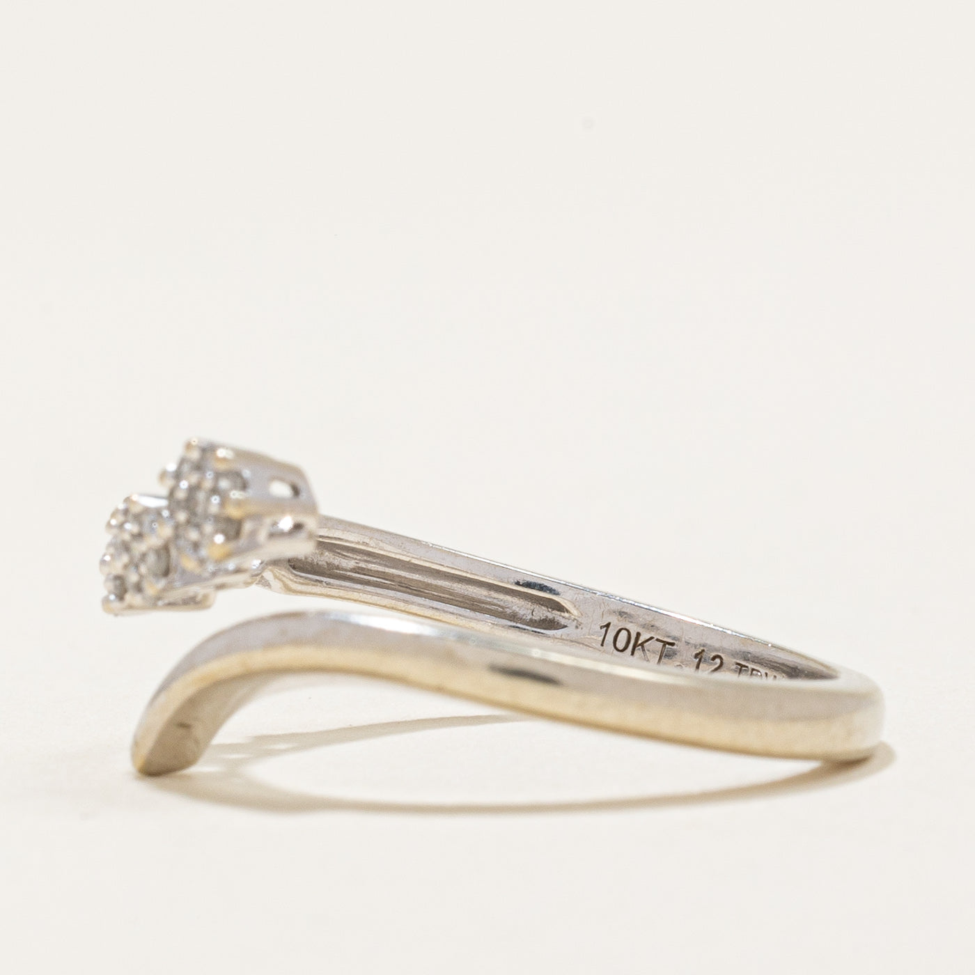 0.12ctw Diamond Bypass Ring - Size 7.25 | Elegant Wedding Band, Anniversary Gift for Her | Perfect for Engagements, Proposals & Special Occasions