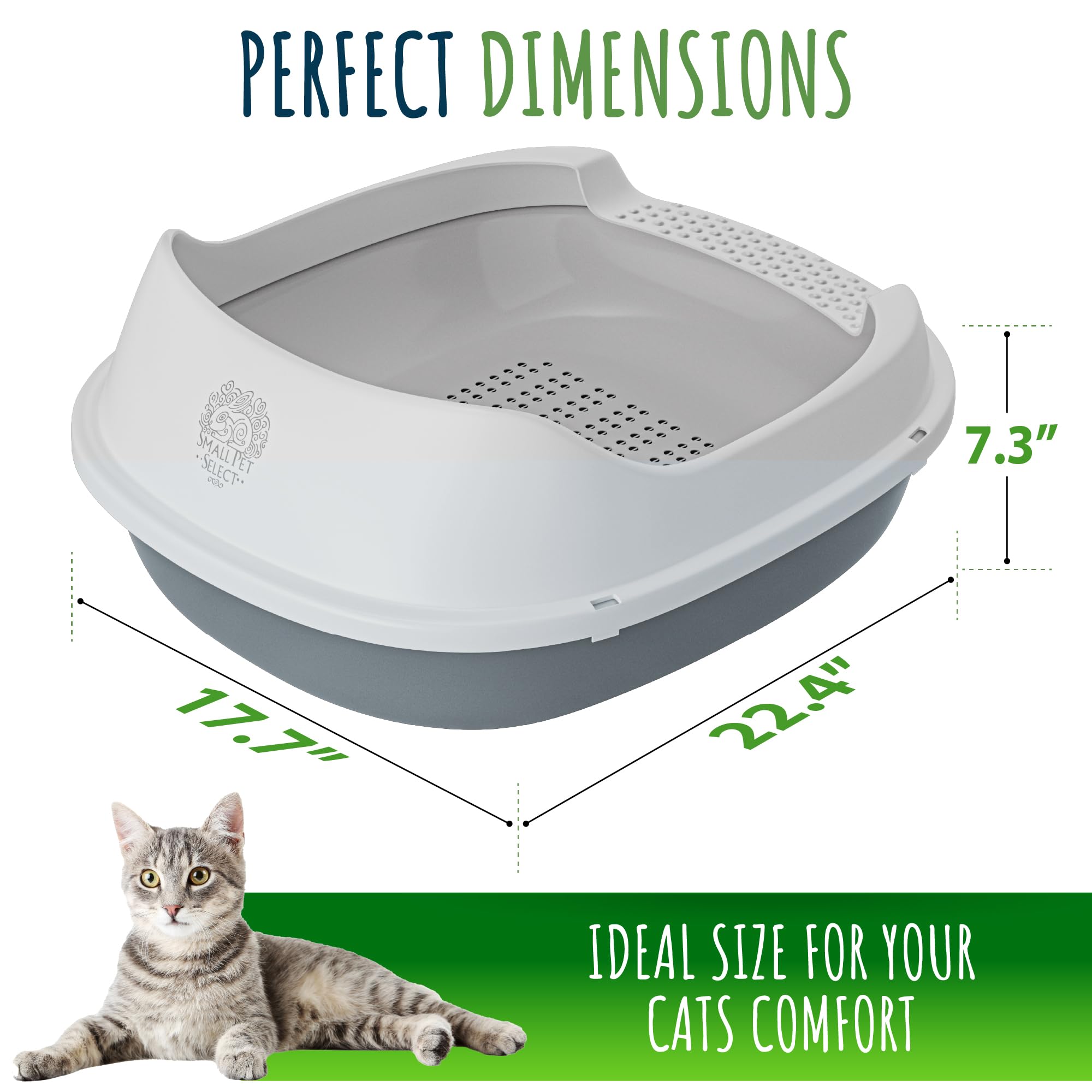 Premium Sifting Cat Litter Box with Scoop & Pee Pads - Easy Clean for Cats & Small Pets at Home
