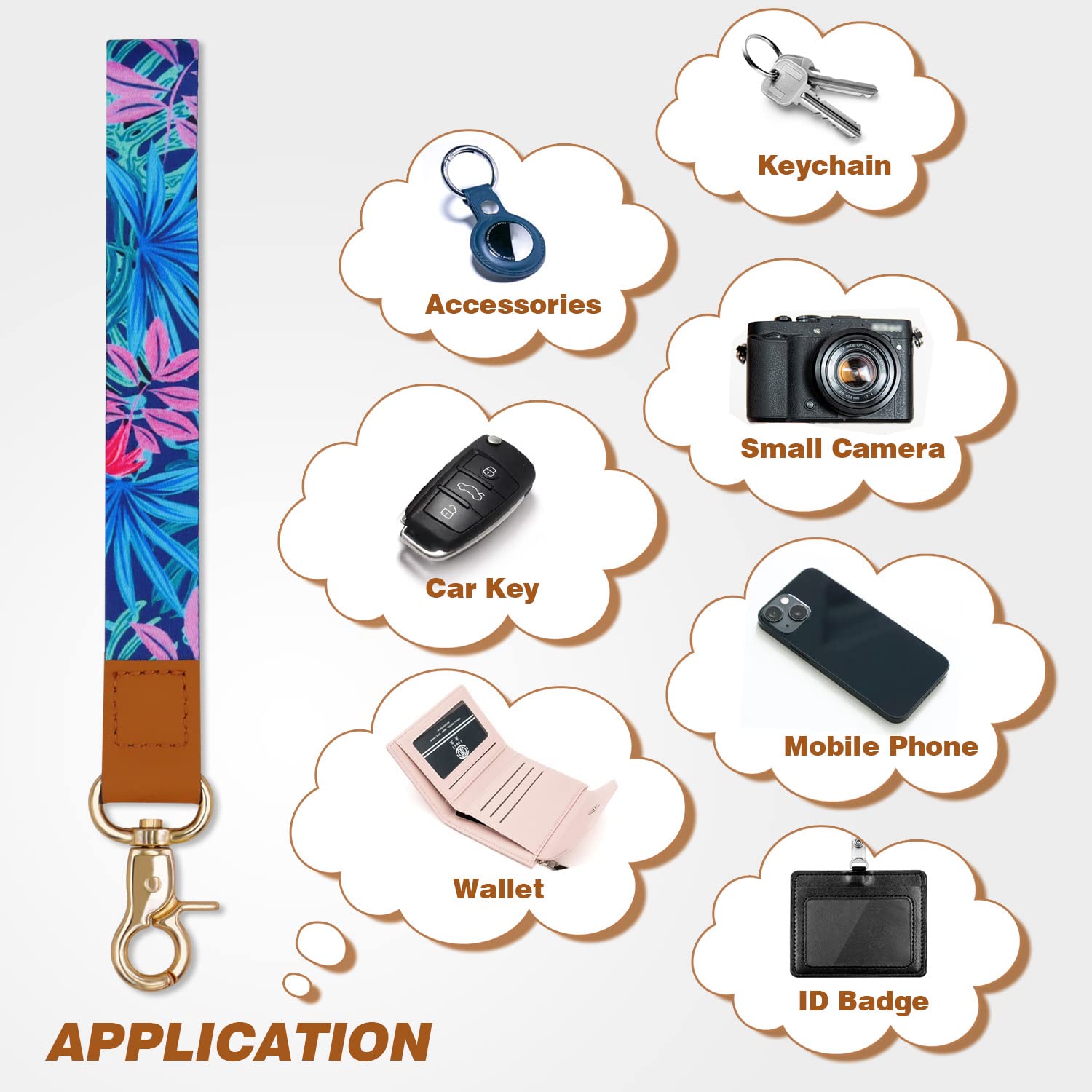 5-Pack Multicolor Key Lanyards for Women & Men - Wrist Strap for Keys, Teachers & Students