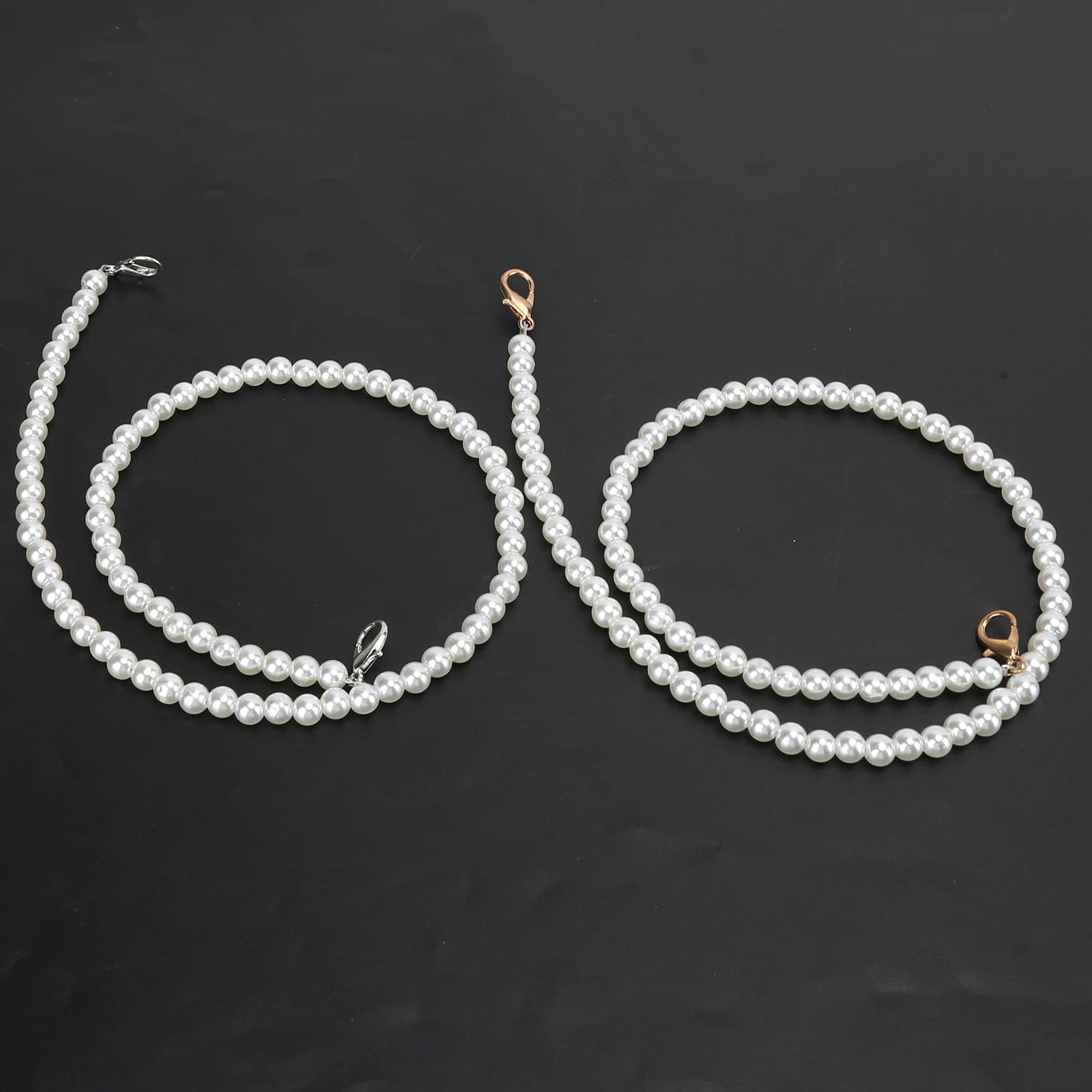 2PCS Pearl Beaded Bag Straps - 60cm Adjustable Purse Chains for Handbags, Wallets & Phone Accessories | Elegant DIY Replacement Strap for Women's Purses, Perfect for Daily Use, Parties & Gift Giving