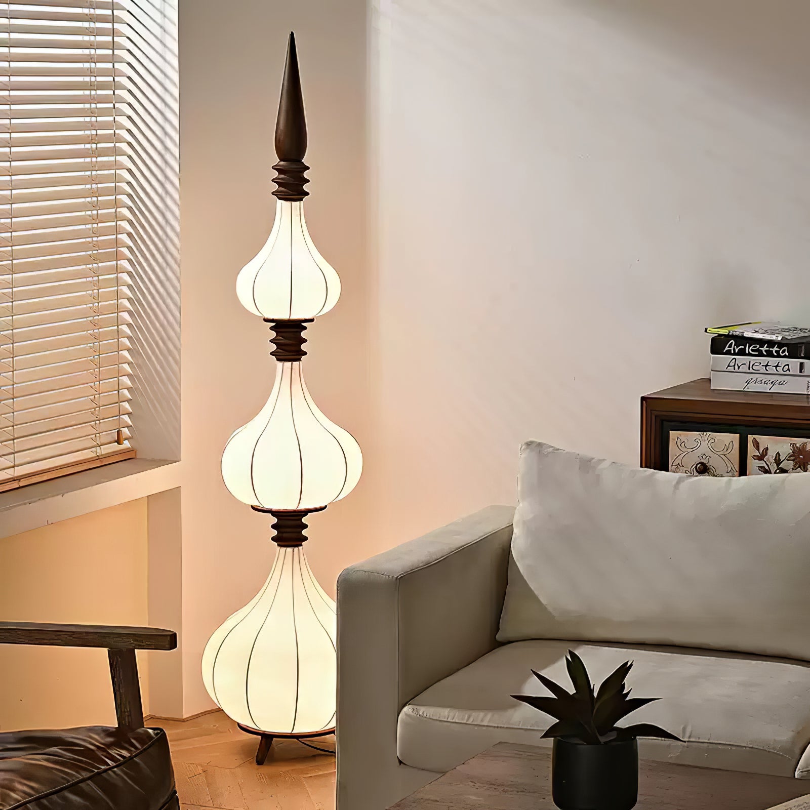 Modern Cassia Floor Lamp - Adjustable Brightness & Height, LED Standing Light for Living Room, Bedroom, or Office - Perfect for Reading, Working & Relaxing
