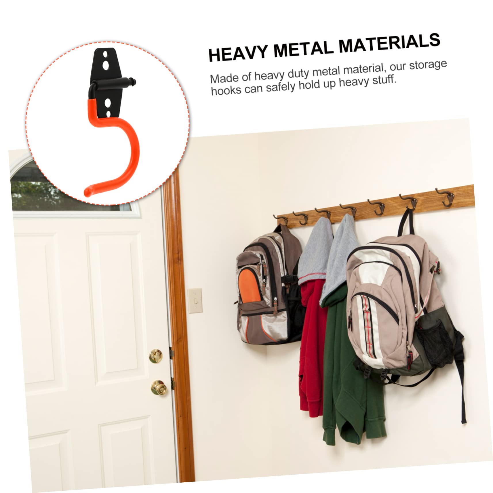 10-Pack Retro Metal Broom Mop Hooks - Wall Mount Garage Organizer for Brooms, Bikes & Entryway Storage - Heavy Duty S-Hooks for Home, Kitchen, Bathroom Organization