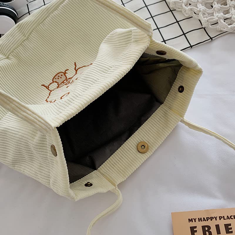 Women's Corduroy Tote & Crossbody Bag - Stylish Shoulder Bag for Daily Use
