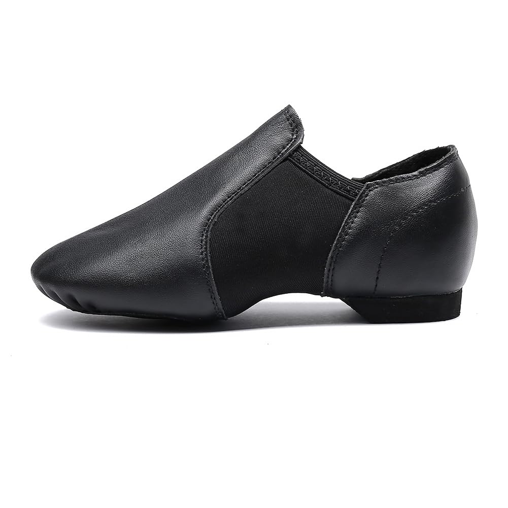 MSMAX Women's Leather Jazz Dance Shoes - Slip-On Ballroom & Practice Shoes for Dance Teaching, Performances & Training - Comfortable & Stylish for Ballet, Jazz, and Latin Dance