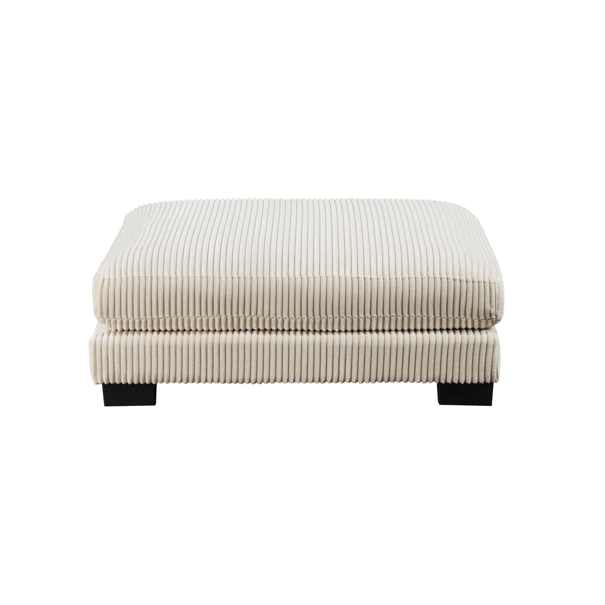 Beige Corduroy Upholstered Ottoman Footrest - Soft & Durable Living Room Furniture for Home Decor, Comfortable Seating & Extra Storage | Perfect for Small Spaces, Bedroom, Nursery & Lounge Areas