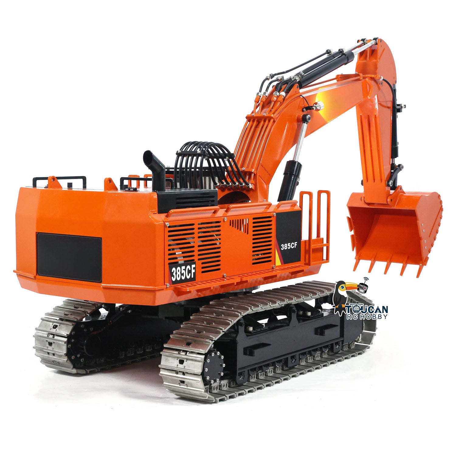 1/8 Scale 385CF Hydraulic RC Excavator - Metal Construction Remote Control Toy with ESC & Servo Motor (Ready to Run, Pre-Assembled & Painted) - Perfect for Construction Enthusiasts, RC Hobbyists & Outdoor Play