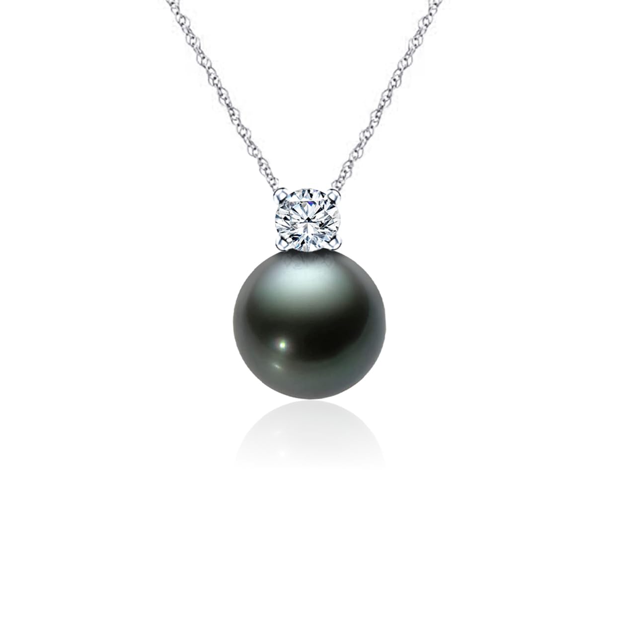 Tahitian Black Pearl Necklace for Women - 18K Gold Plated Sterling Silver Pearl Pendant - Elegant Gift for Wife, Mom, Girlfriend - Perfect for Wedding, Birthday, Anniversary, Mother's Day, Valentine's Day & Christmas - Jewelry Gift for Her