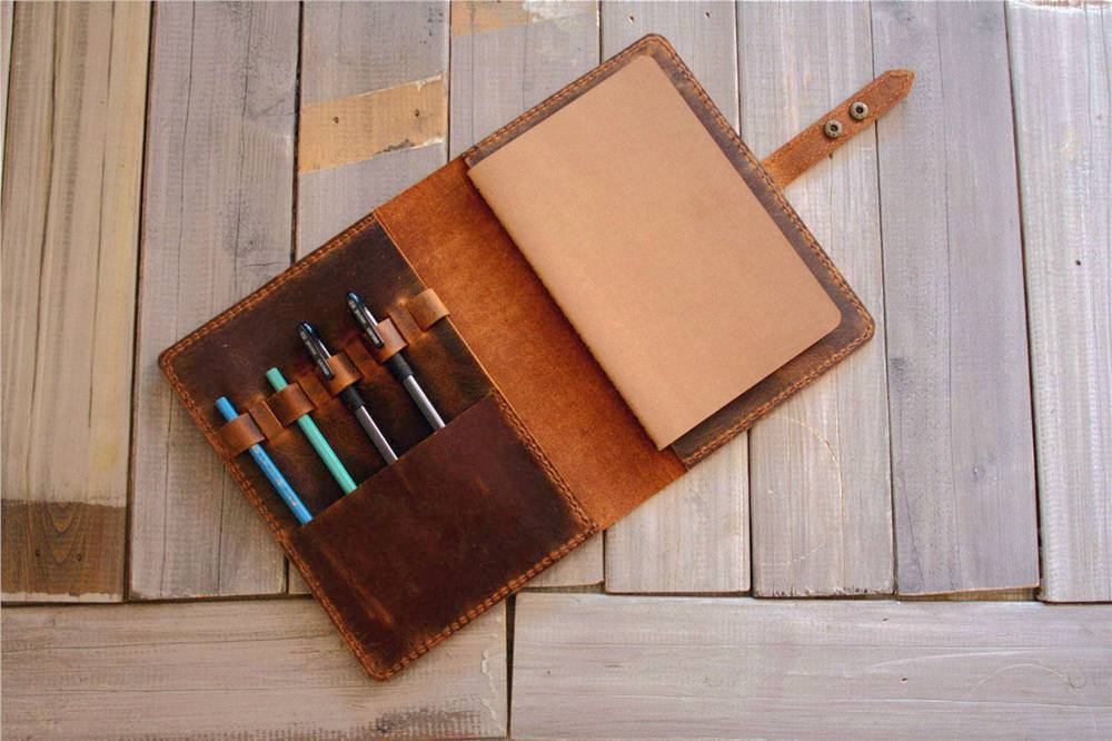 Custom Engraved Brown Leather Sketchbook - Handmade Journal for Artists, Writers & Travelers - Perfect for Drawing, Note-Taking & Gift Giving
