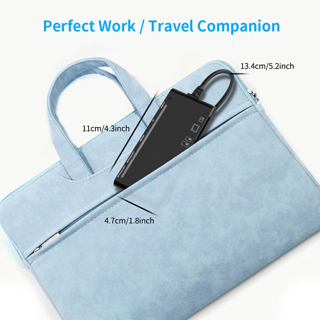 High-Speed Portable USB Memory Card Reader for Laptop & Computer - Multi-Function Adapter for Camcorder, Home Office, and Travel Accessories