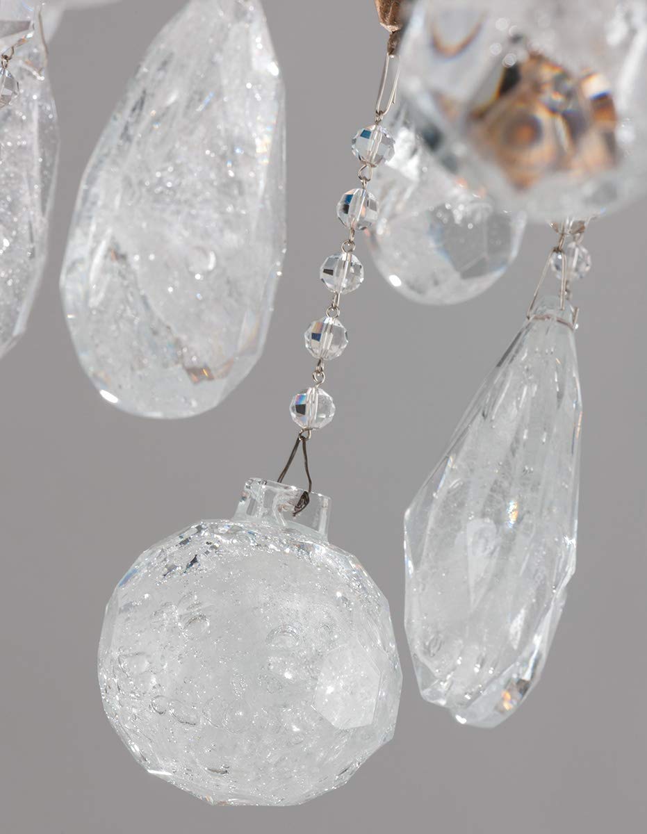 Amadeus 6-Light Chandelier with Vienna Bronze Finish & Italian Crystal Drops - Elegant Dining Room Lighting for Home Decor