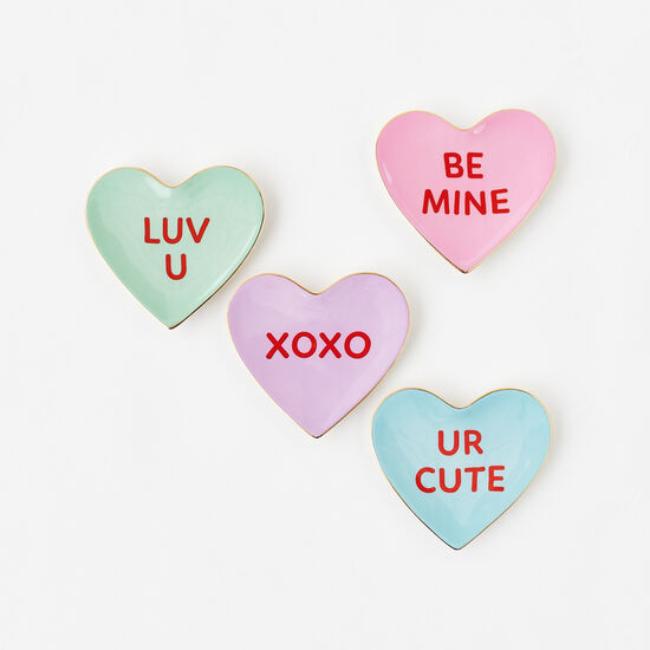 Sweet Candy Heart Conversations Trinket Dish - Perfect for Valentine's Day Gifts, Jewelry Storage & Home Decor