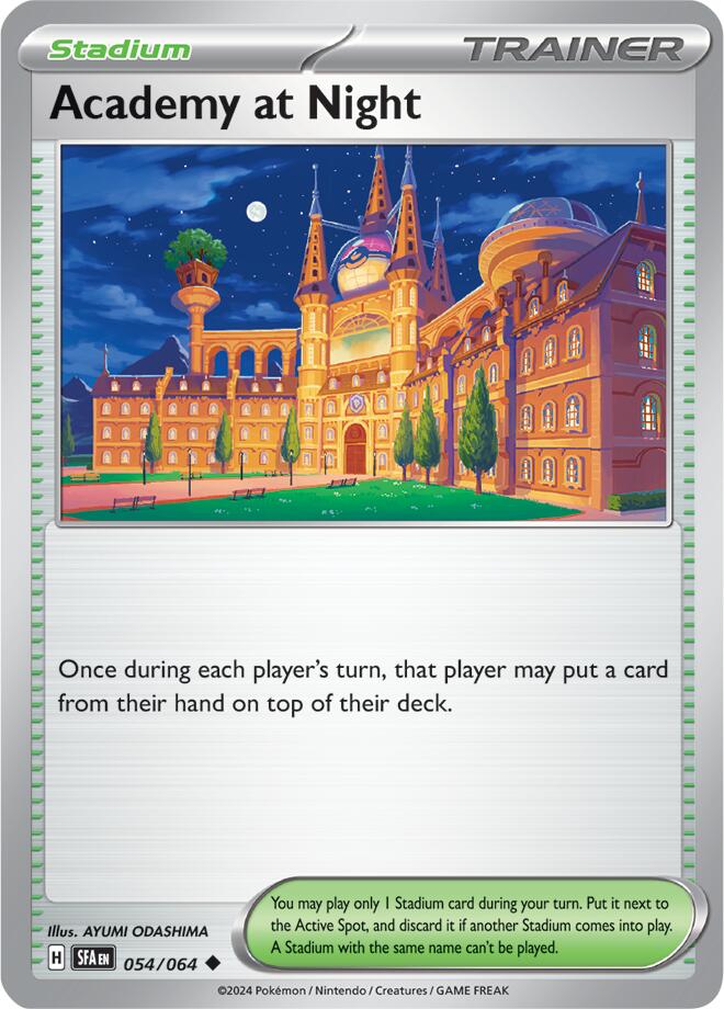 Academy at Night (054/064) - Scarlet & Violet: Shrouded Fable Pokemon TCG Card - Rare Collectible for Trading Card Game Players & Fans
