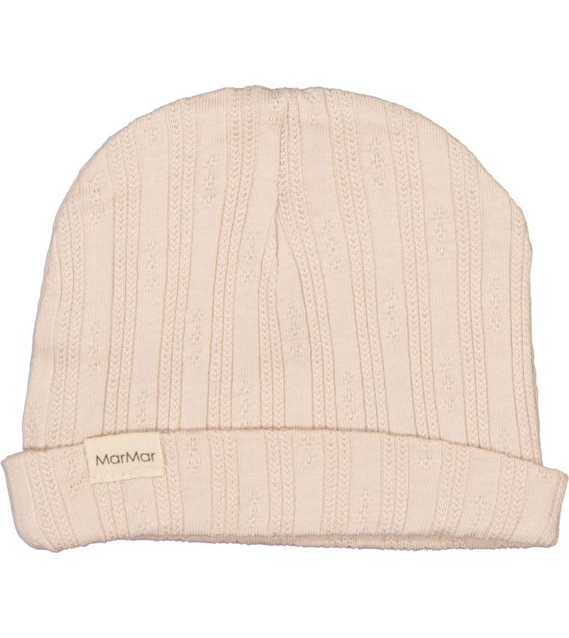MarMar Copenhagen Cream Taupe Pointelle Modal Aiko Hat - Soft Knit Beanie for Women, Winter Warm Hat for Outdoor Activities, Travel & Casual Wear