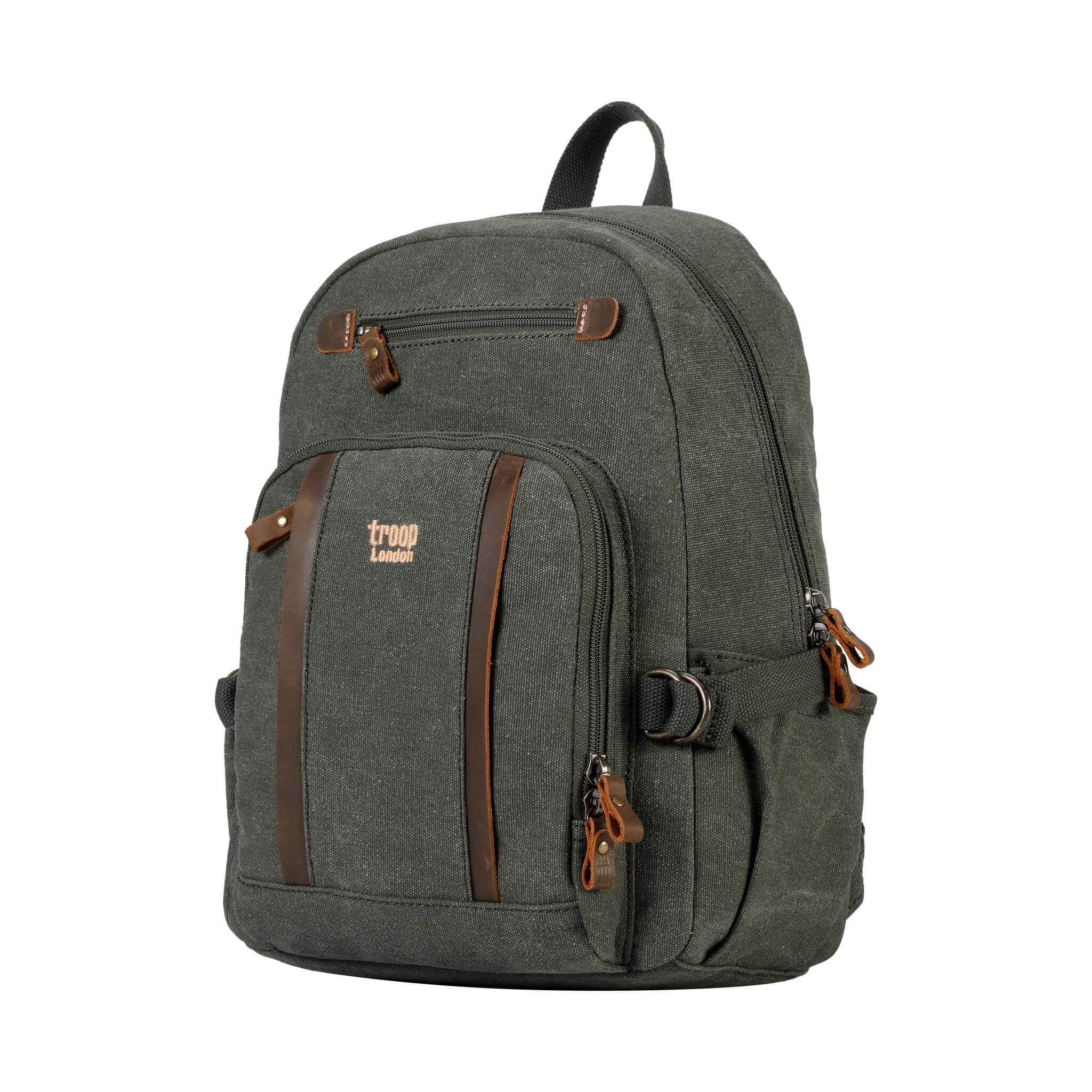 TRP0256 Troop London Classic Canvas Backpack - Medium Size Durable School & Travel Backpack for Men & Women - Perfect for College, Commuting & Outdoor Adventures