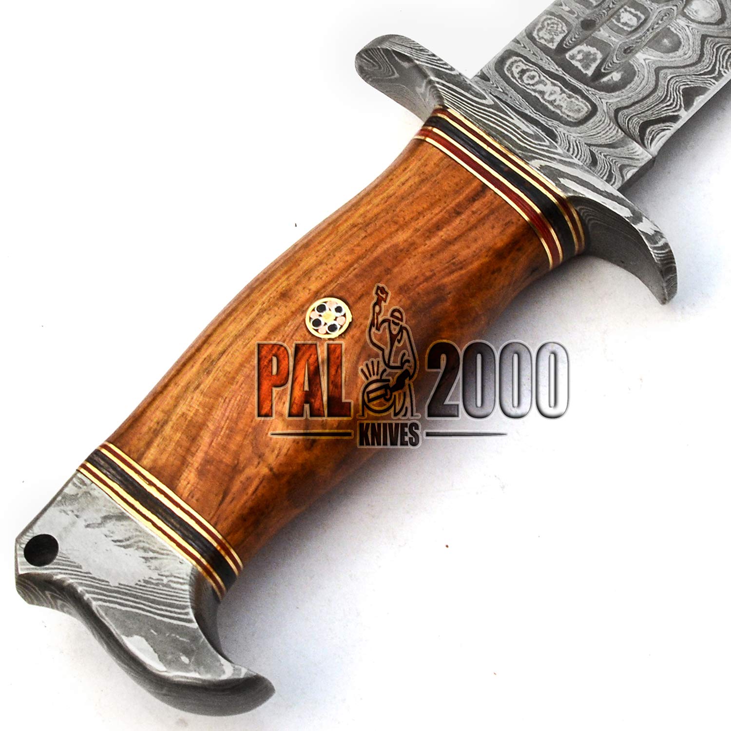Handmade Damascus Steel Bowie Knife - 13 Inch Hunting Knife with Custom Design | PAL 2000 KNIVES BOW-9660 | Perfect for Outdoor Survival, Camping & Bushcraft