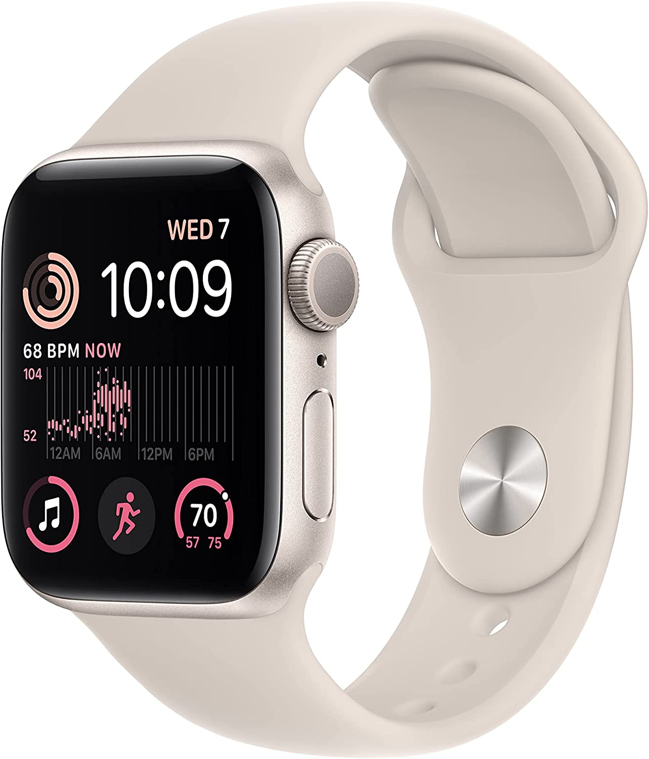 Apple Watch SE 2 (2022) 40mm GPS Smartwatch - Starlight Aluminum Case with Sport Band (3K596LL/A) | Fitness Tracking, Heart Rate Monitor, Water Resistant for Running, Swimming & Daily Use