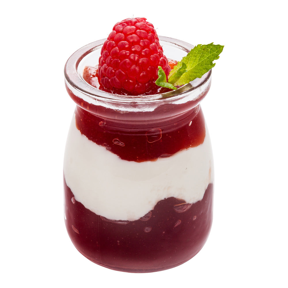 4 oz Round Vintage Milk & Yogurt Glass Jars with Plastic Lids - 2.25