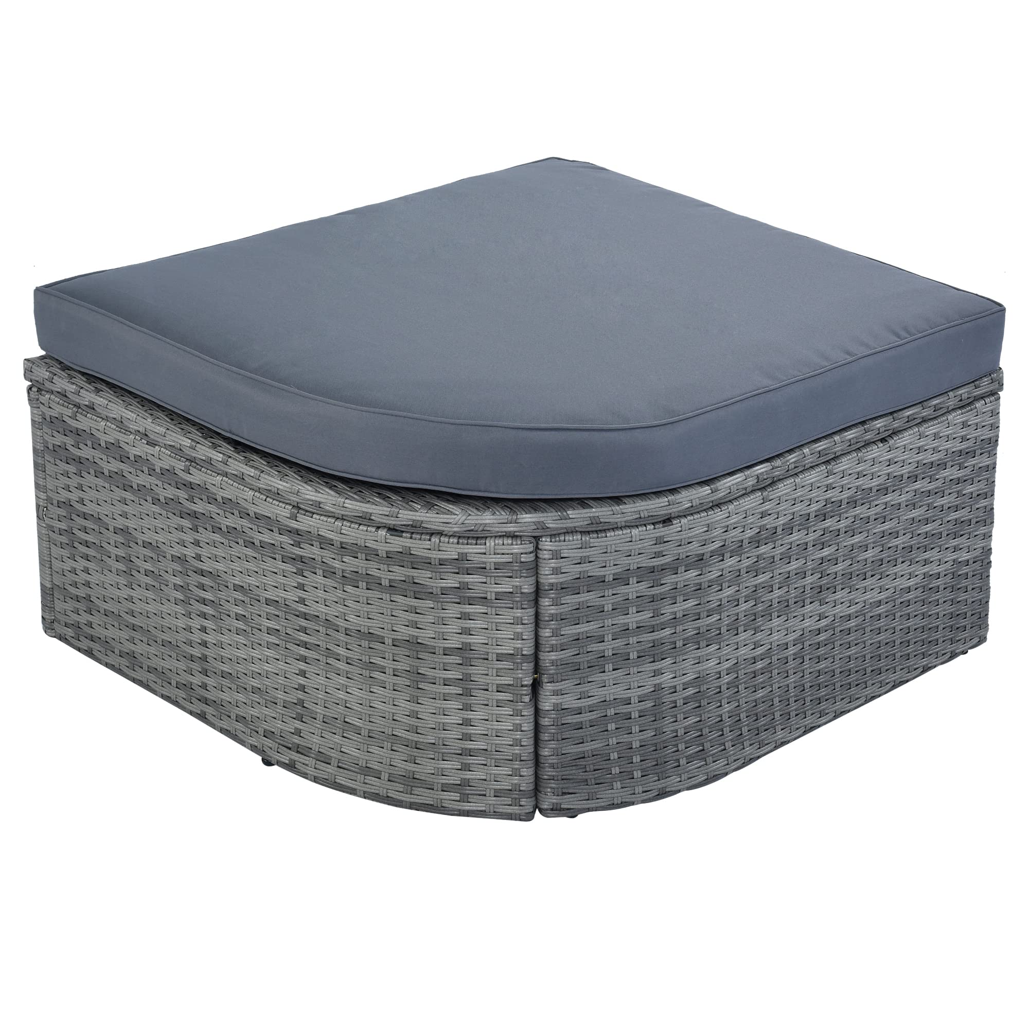 7-Piece Outdoor Wicker Daybed Set with Retractable Canopy & Lift-Top Coffee Table - Patio Sunbed Conversation Furniture for Backyard, Porch, Poolside Relaxation (Grey) | Perfect for Lounging, Sunbathing and Outdoor Entertaining
