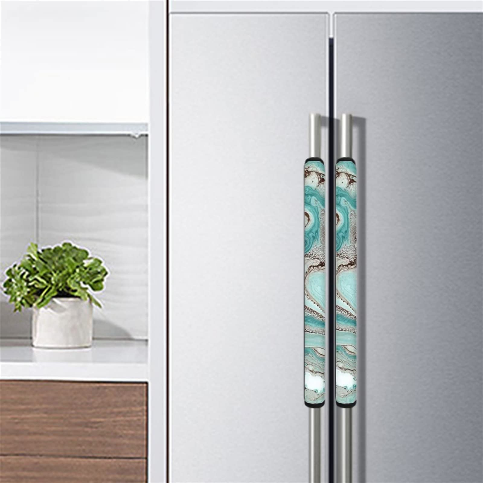 6-Pack Forchrinse Aqua Refrigerator Door Handle Covers - Non-Slip Kitchen Appliance Grips for Fridge, Oven & Dishwasher - Protect Handles from Dirt & Scratches (Perfect for Home, Restaurant & Office Use)