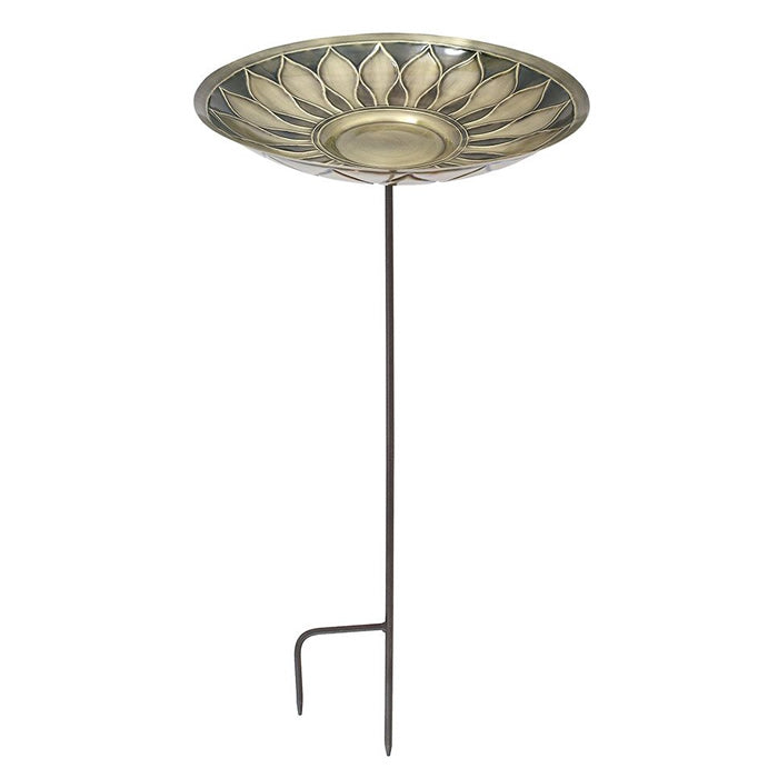 Beautiful African Daisy Bird Bath with Stake - Garden Decor for Outdoor Bird Watching & Backyard Landscaping