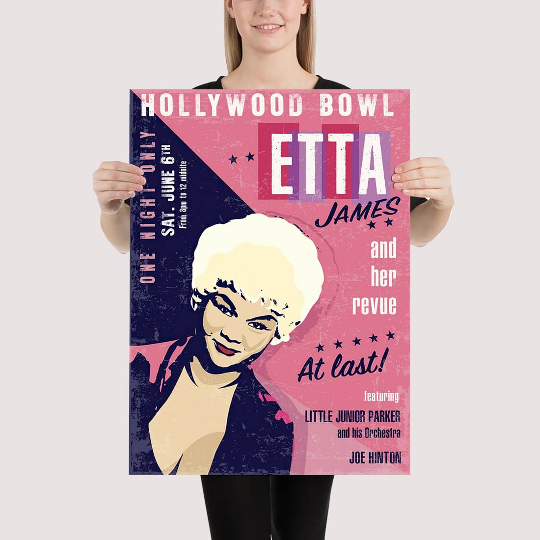 Vintage Etta James Music Poster - Retro Jazz Concert Wall Art Print for Home Decor, Canvas Wall Decor, Room Decor (8x12 Inch Unframed) - Perfect for Living Room, Bedroom, Office & Music Studio