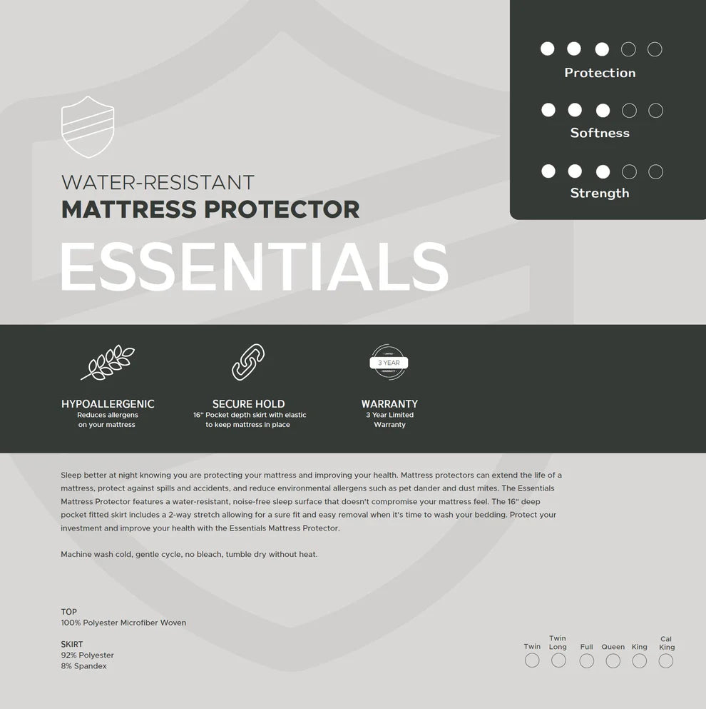 Waterproof Mattress Protector - Queen Size, Hypoallergenic & Breathable - Fits 8-12