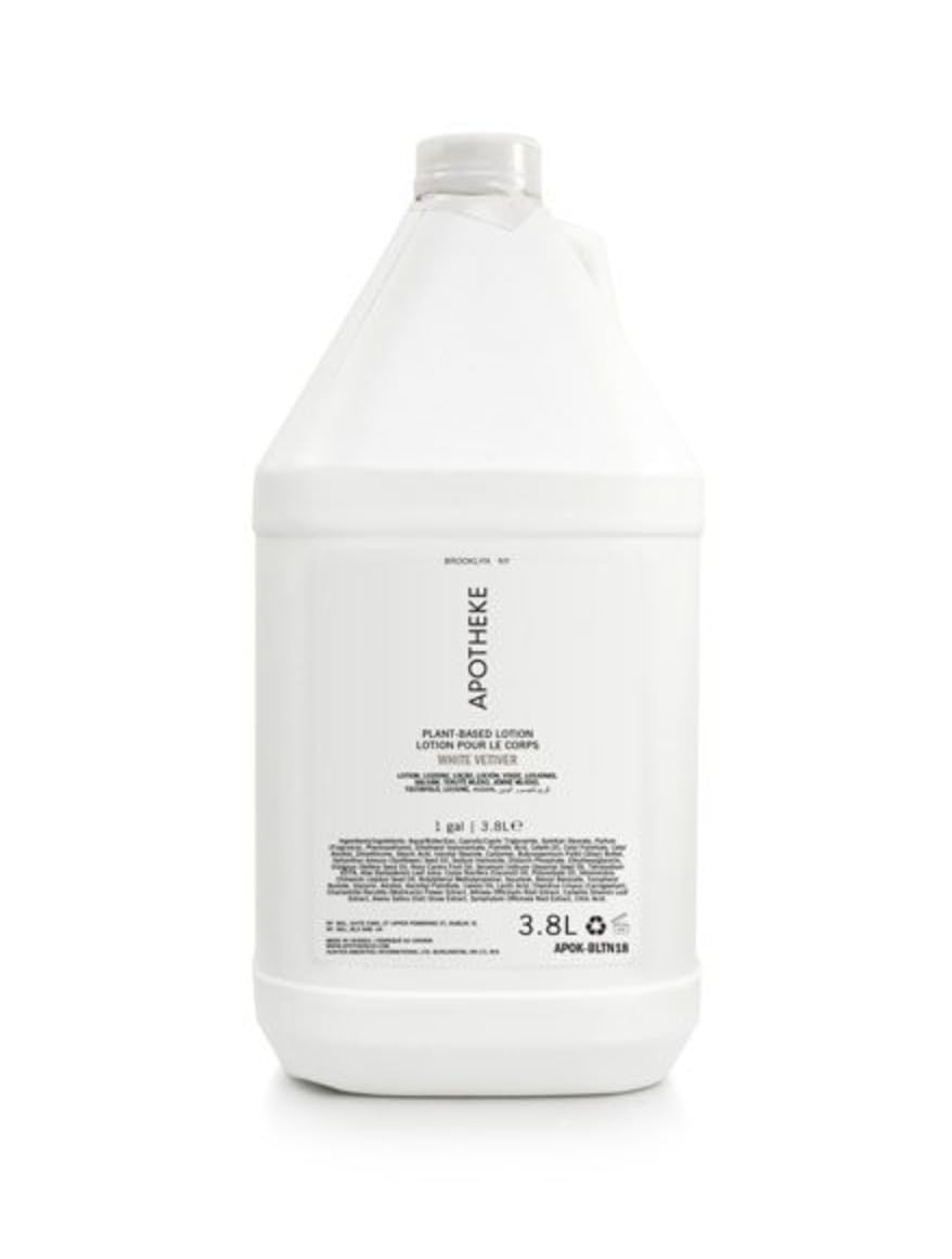 Fuzzion Apotheke White Vetiver Plant-Based Body Lotion - 1 Gallon | Hydrating & Nourishing Vegan Moisturizer for Dry Skin | Perfect for Spa, Massage & Daily Skincare Routine