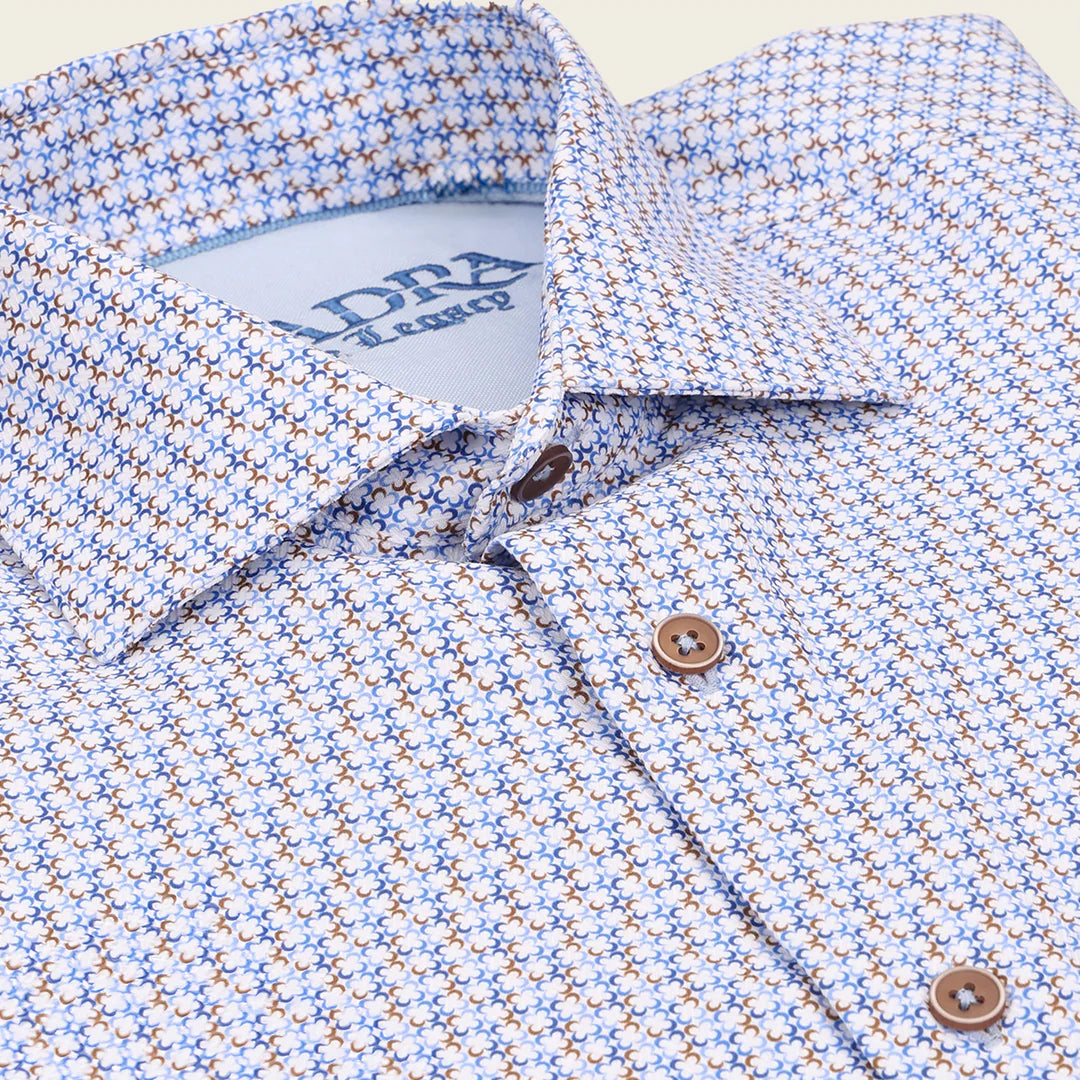 CM11030 Men's Fashion Casual Soft Cotton Paisley Shirt in Cuadra Blue - Perfect for Office Wear, Date Nights & Weekend Outings