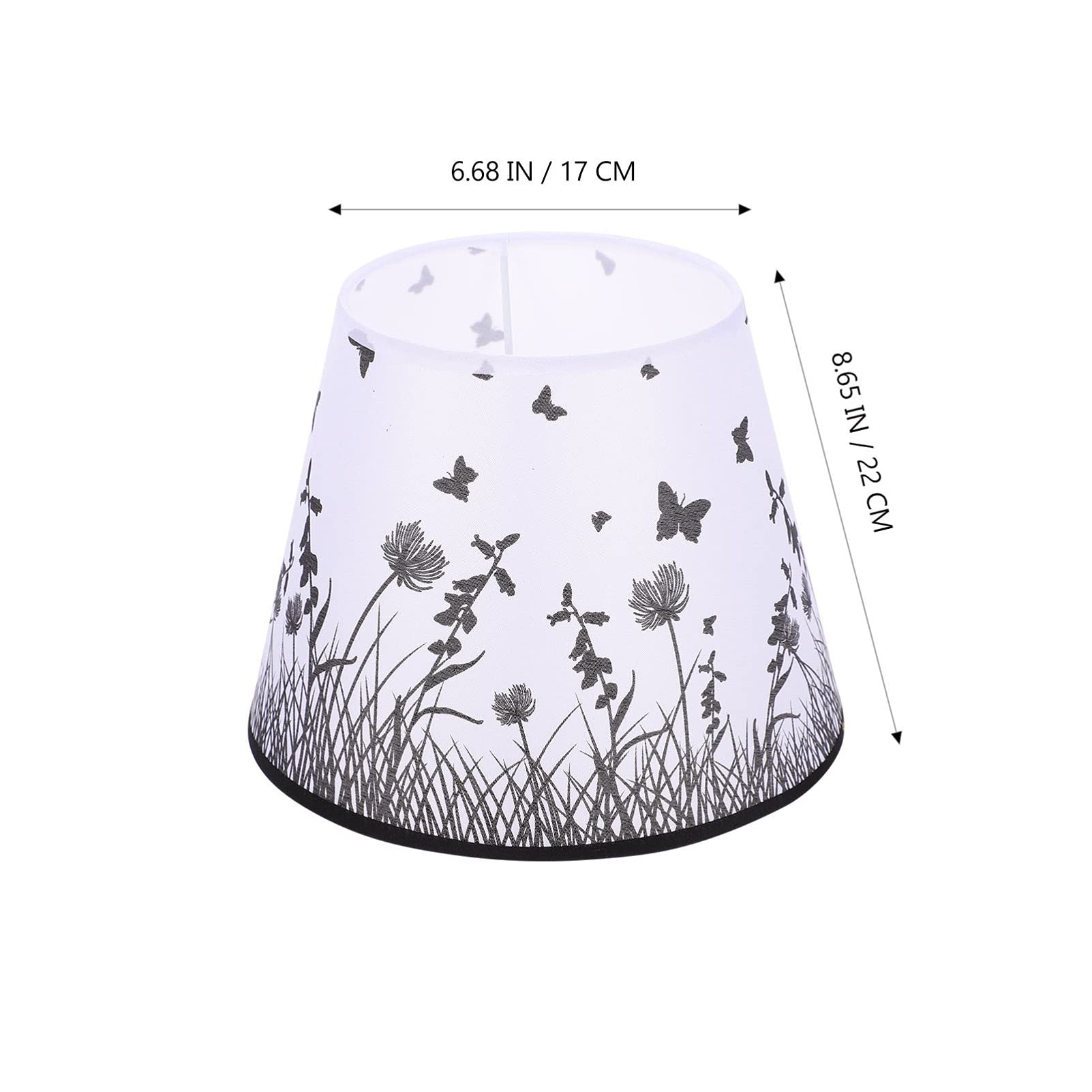 Uonlytech Floral Fabric Lampshade - E27 Drum Lamp Shade for Table Lamps Replacement (22x14x17cm) - Perfect for Bedroom, Living Room & Office Decor