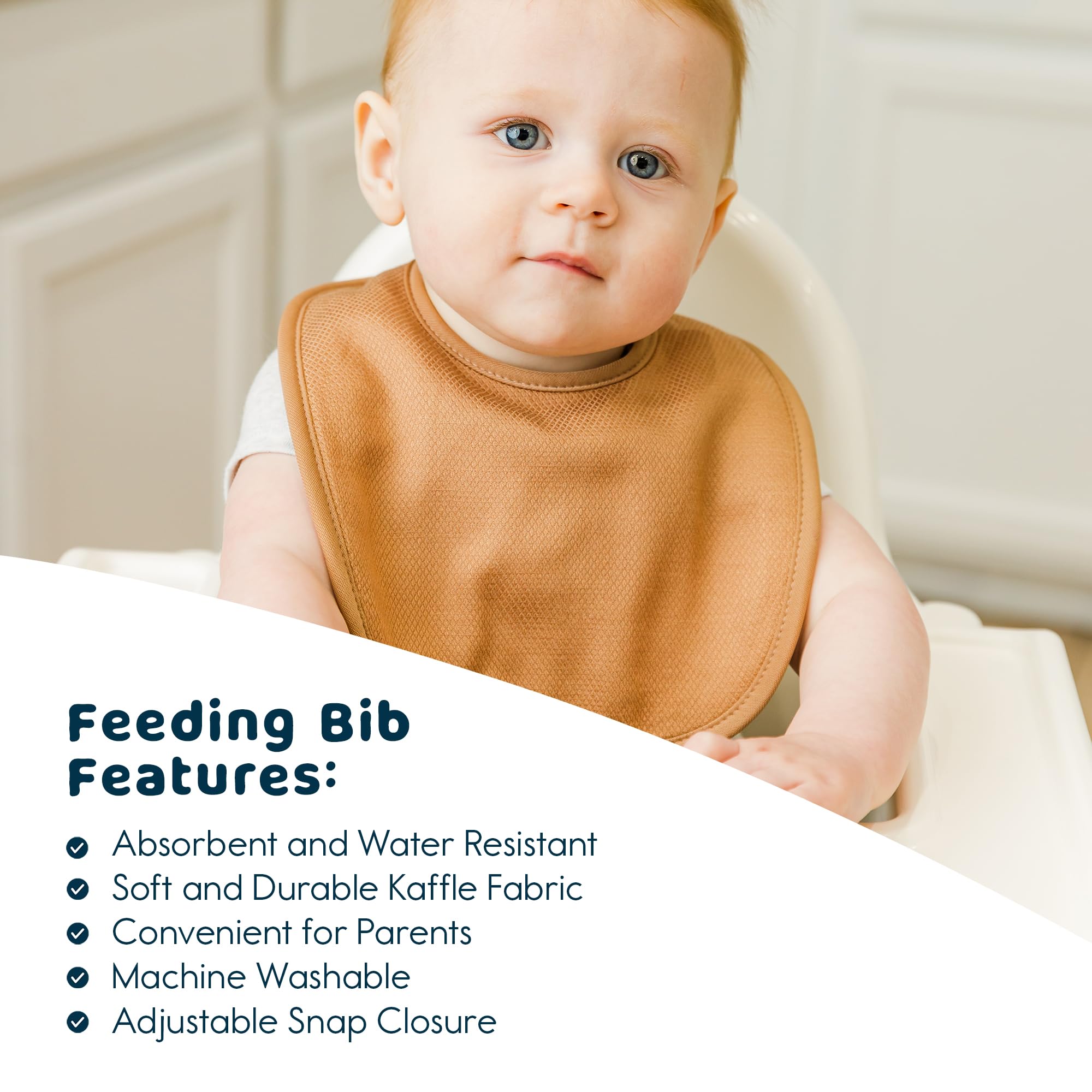 Tiny Twinkle Baby Feeding Bibs 8 Pack - Waterproof & Absorbent Drool Bibs for Infants - Soft & Comfortable for Mealtime, Teething, and Daily Use