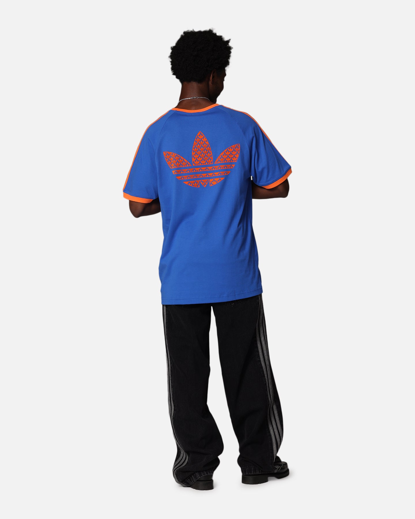 Adidas Monogram Cali T-Shirt for Men - Blue Casual Short Sleeve Tee | Gym, Streetwear & Everyday Wear