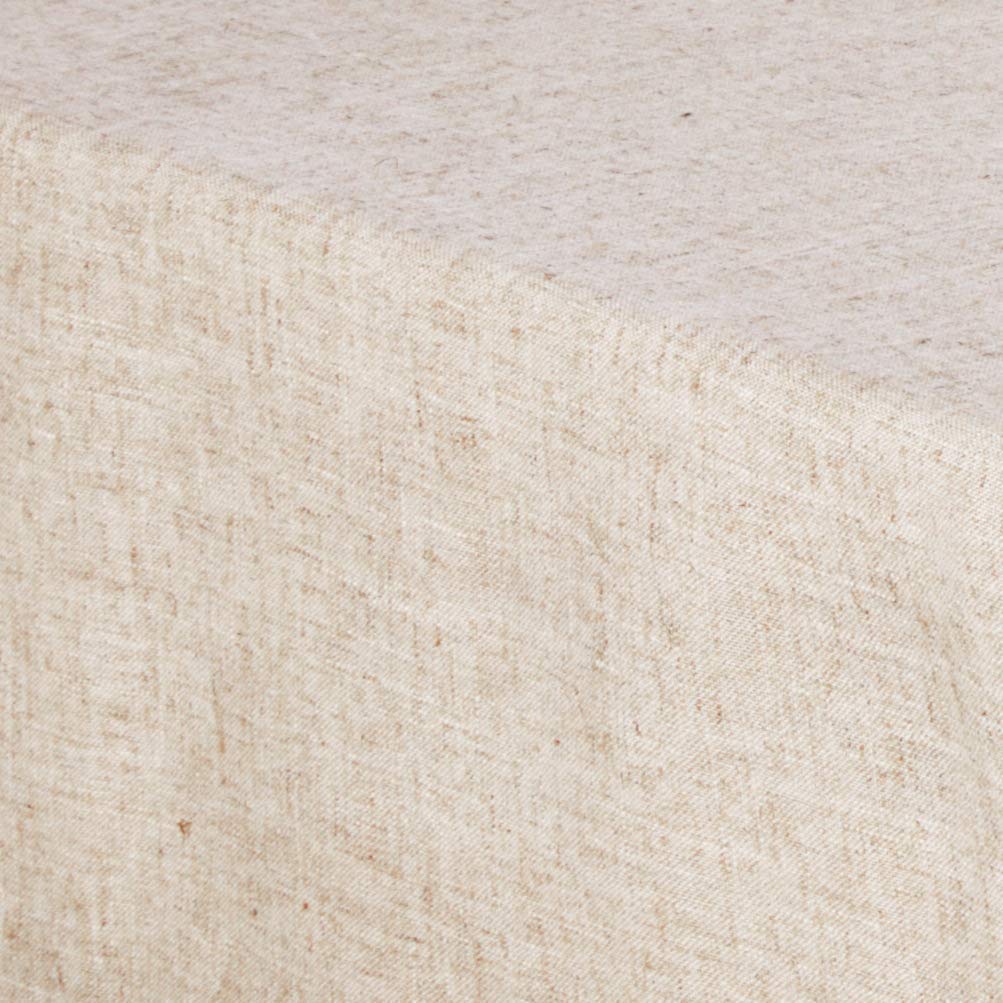 Fennco Styles Handmade Hemstitch Design Natural Cotton Tablecloth - 65x160 Inches Rectangular Linen Table Cover for Dining Room, Wedding, Party Decor