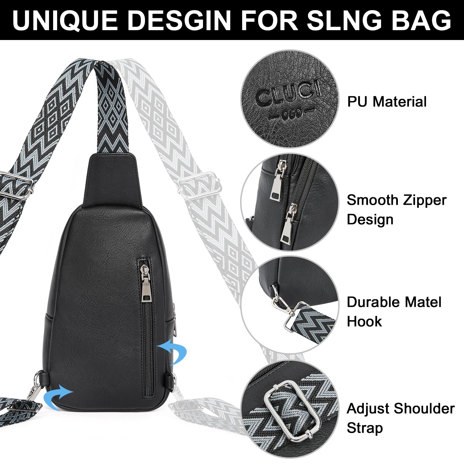 CLUCI Women's Leather Crossbody Bag 2024 - Stylish Small Sling Backpack Purse for Everyday Use, Travel & Work | Fashionable Shoulder Bag