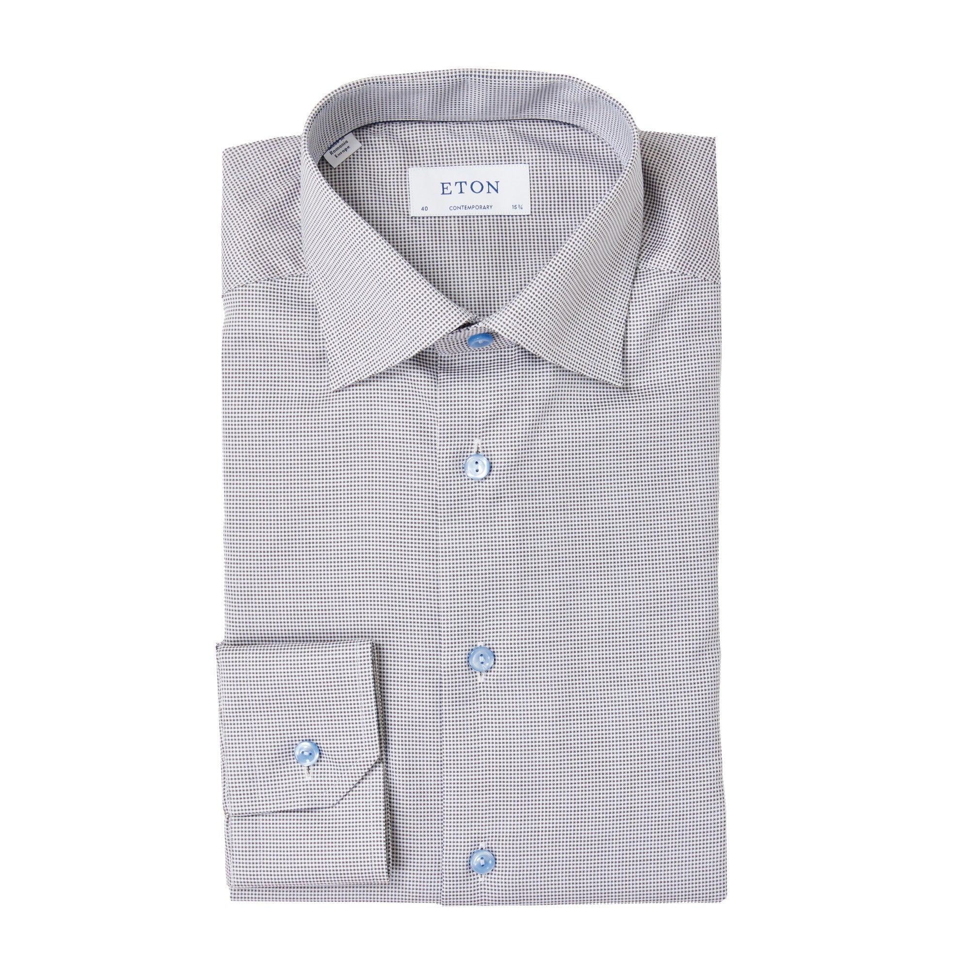 ETON Pin Dot Royal Dobby Cotton Shirt for Men - Premium Brown Casual Button Down Shirt - Perfect for Office, Business Meetings & Smart Casual Outfits