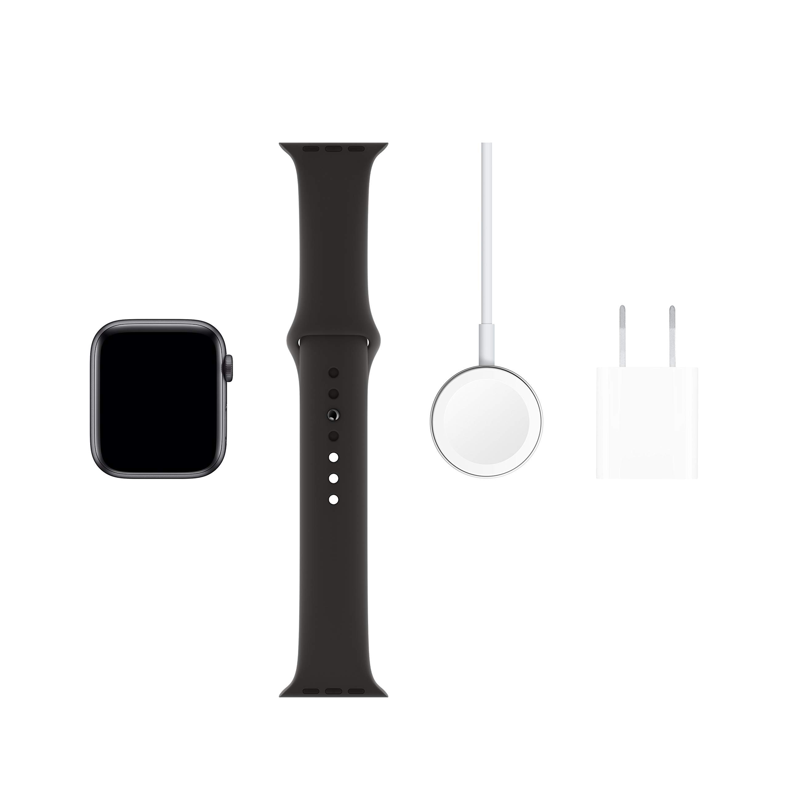 Refurbished Apple Watch Series 5 GPS 40mm - Space Gray Aluminum Case with Black Sport Band | Smart Fitness Tracker for Running, Swimming & Daily Activity Tracking