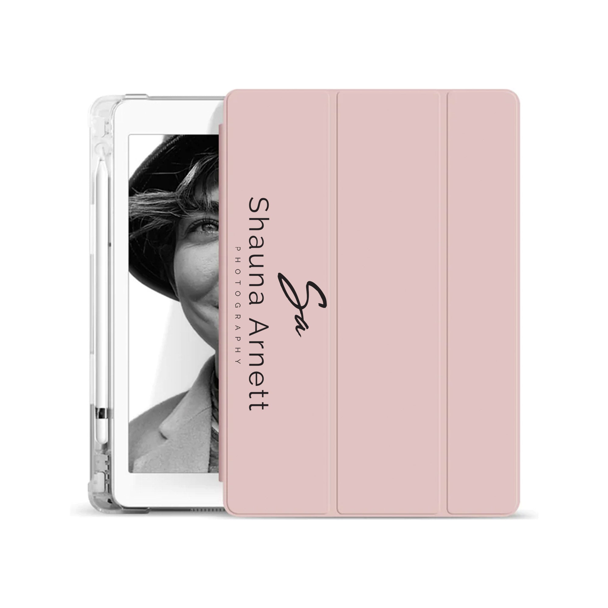 Premium iPad See-Through Case with Signature & Occupation Design - Slim Protective Cover for iPad Air/Pro (Work, School & Travel Use)