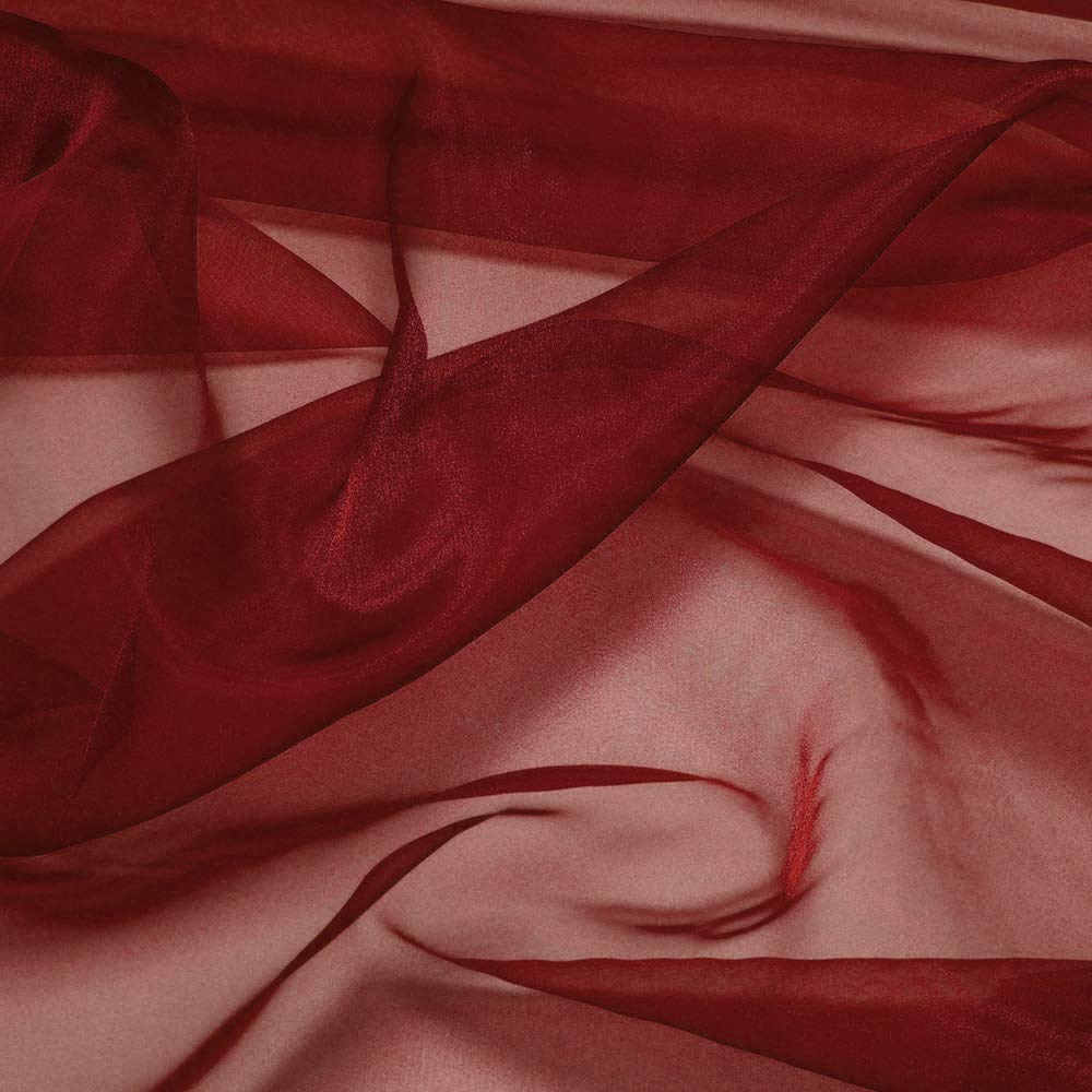 85 Yards Solid Sheer Organza Fabric Bolt - Maroon Wedding Dress Material for Bridal Gowns, Fashion Design, DIY Crafts & Home Decor (44