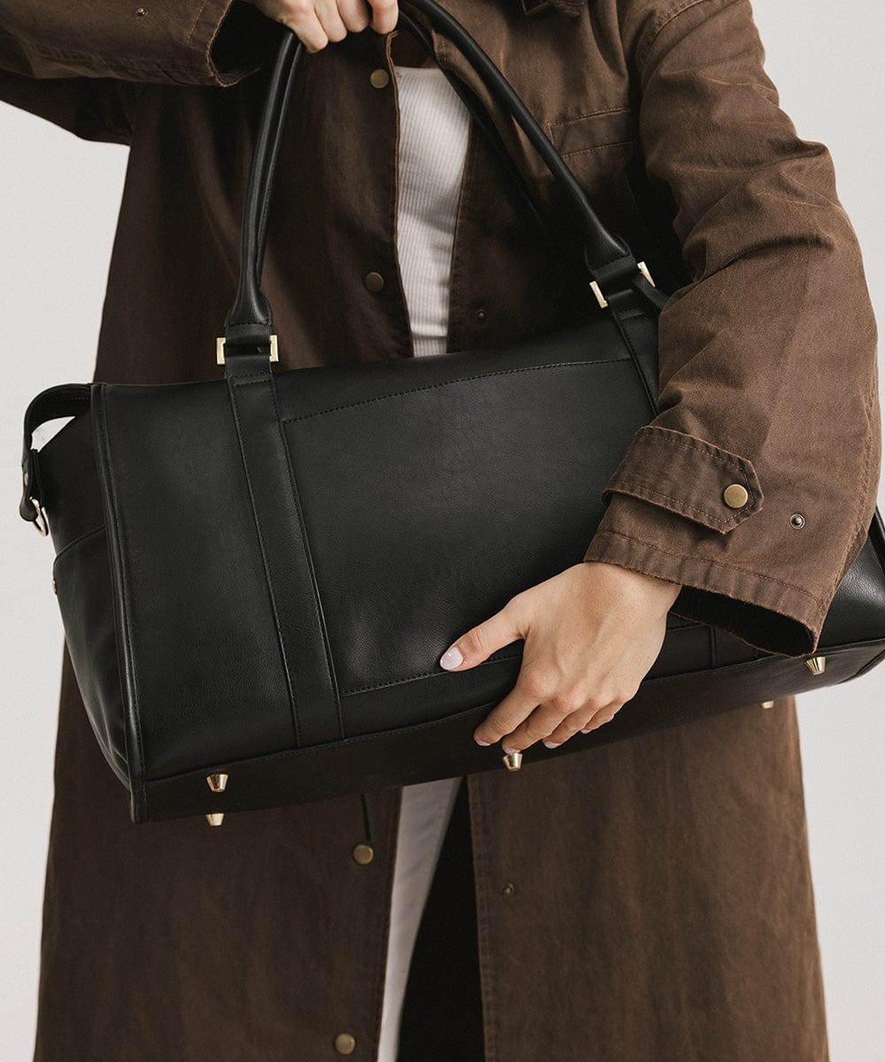 Atlas Weekender Bag - Vegan Leather Duffle for Travel, Gym & Hospital | Stylish & Spacious Carry-On for Women & Men | Perfect for Overnight Trips, Workouts & Maternity Stay