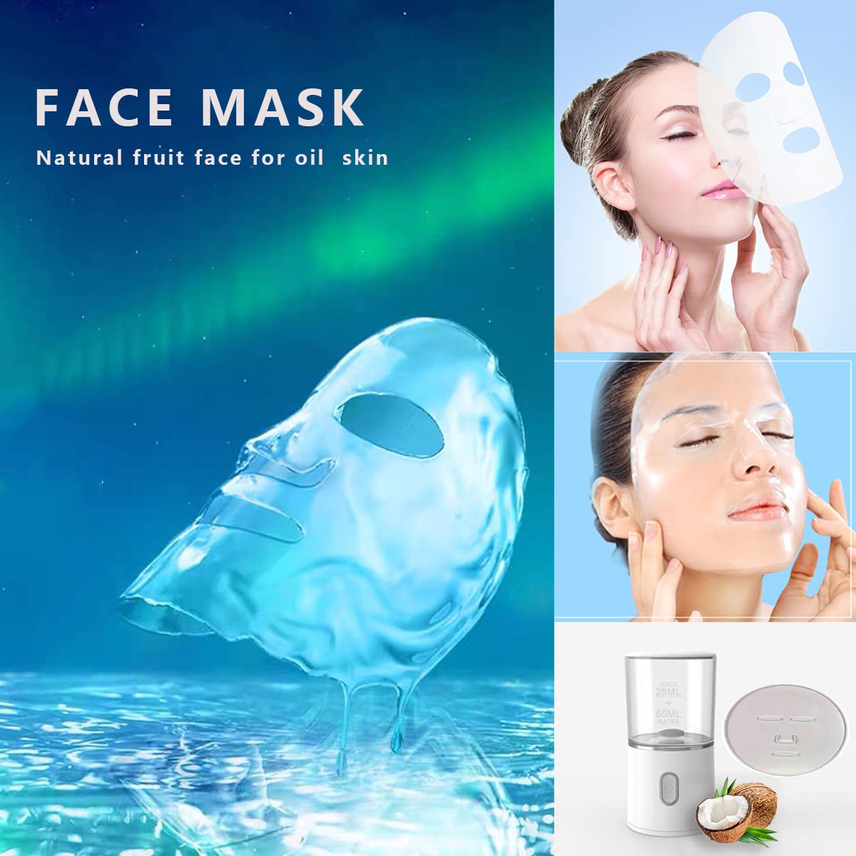 USB Rechargeable DIY Automatic Facial Mask Maker Machine - Multi-Function for Natural Fruit, Vegetable & Collagen Cream Masks | Home Spa & Beauty Care Device for Glowing Skin