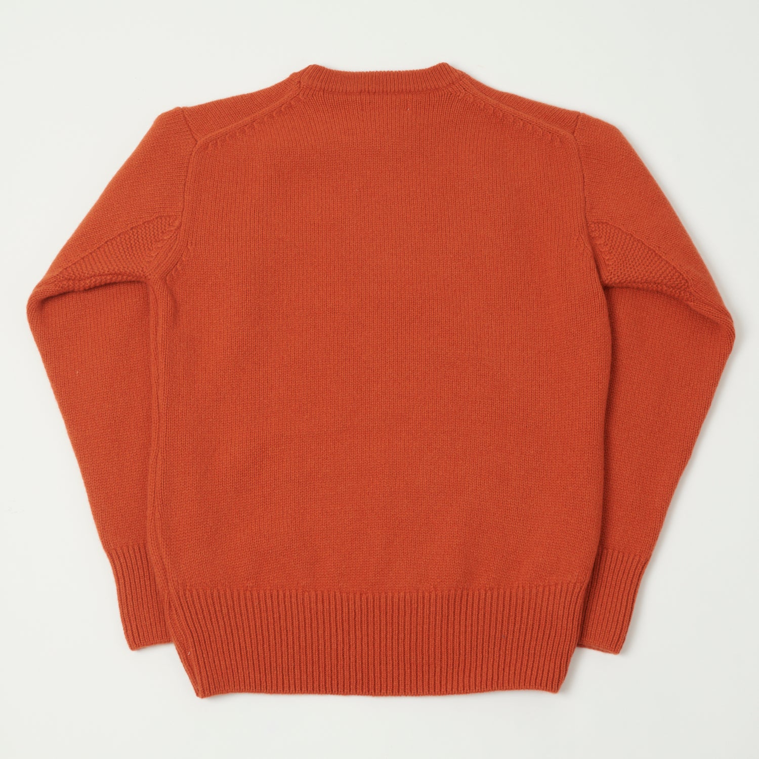 Merz b. Schwanen LOCC01 Rust Knit Crew Neck Pullover Sweater - Vintage Style Cotton Jumper for Men, Casual Wear & Layering in Fall/Winter
