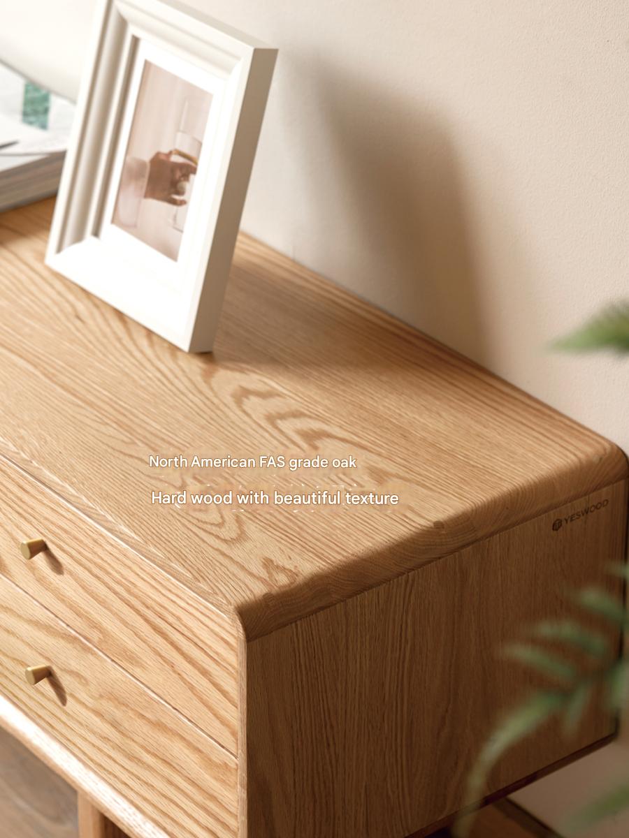 Solid Oak & Beech Wood TV Stand - Modern Entertainment Center for Living Room, Bedroom - Durable & Stylish TV Console with Storage Shelves