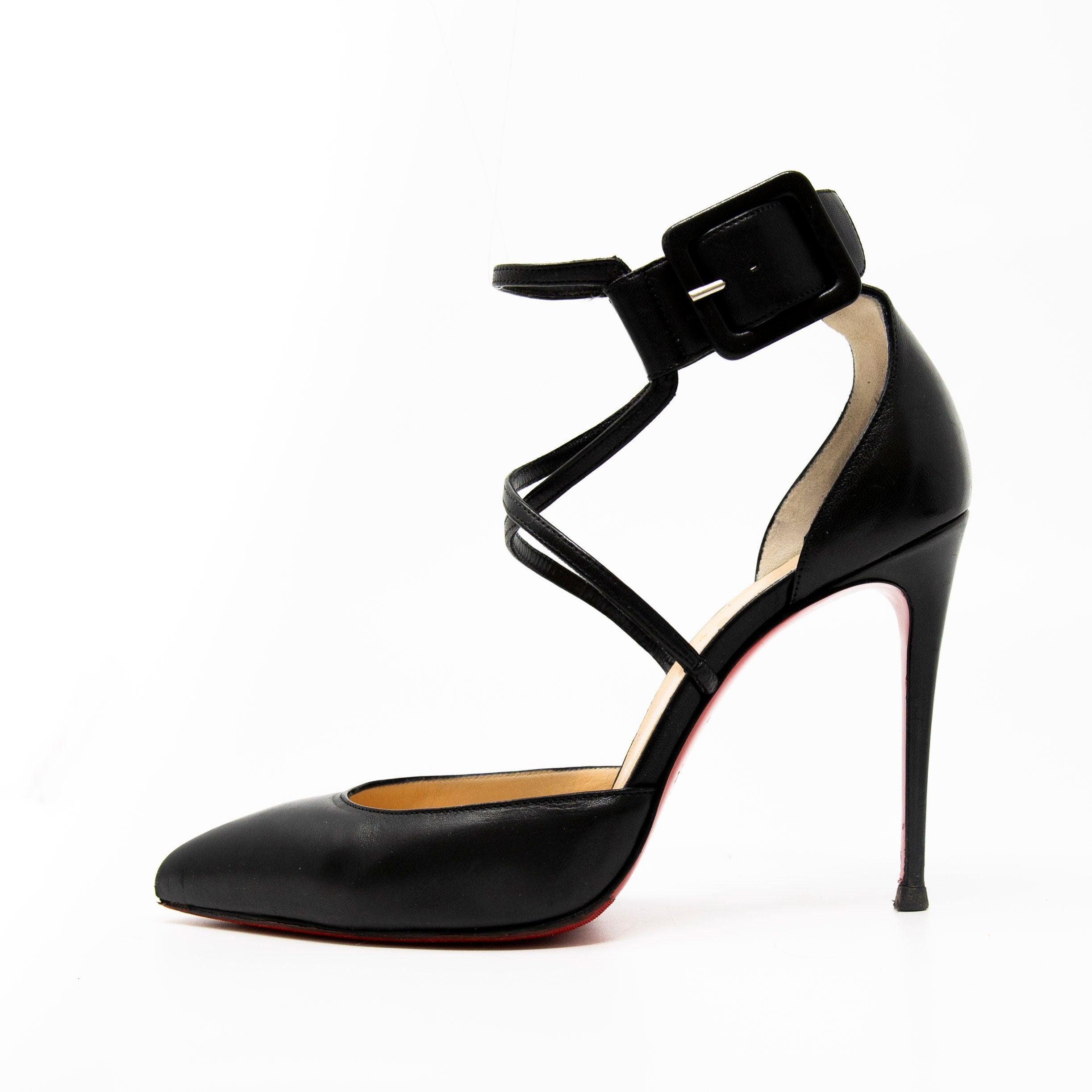 Christian Louboutin Black Suzanna Pumps Women's High Heels Size 37.5 - Perfect for Evening Parties, Weddings & Special Occasions