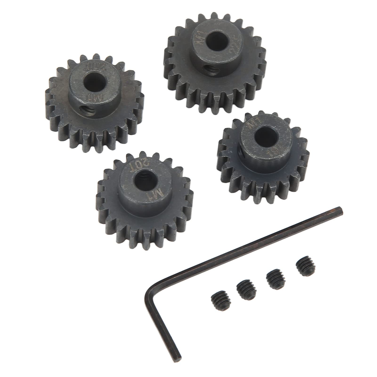 Uxsiya RC Motor Pinion Gear Kit - High Precision 19T 20T 21T 22T Steel Gears for 1/8 RC Cars | Durable, Wear & Rust Resistant Replacement Parts | Perfect for Off-Road Racing, Crawling & RC Vehicle Maintenance