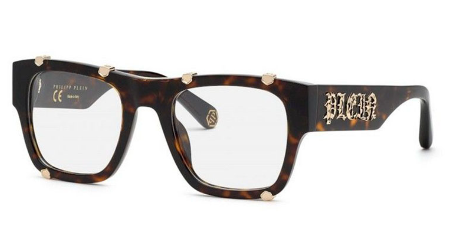 Philipp Plein VPP042W Brown Square Sunglasses for Men - Stylish UV Protection Eyewear for Outdoor, Driving & Fashion